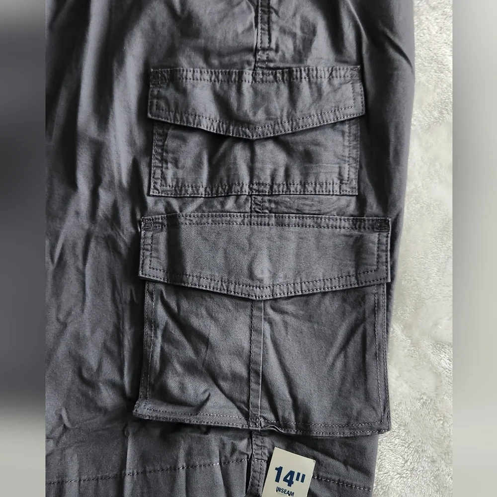 🩳 George Men’s Gray Cargo Shorts Size 40 – NWT, 14” Inseam, Below Knee - Picture 10 of 16
